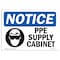 Signmission OSHA Notice Sign, PPE Supply Cabinet With Symbol, 14in X 10in Decal, 14" W, 10" H, Landscape OS-NS-D-1014-L-17777 - alternate 1